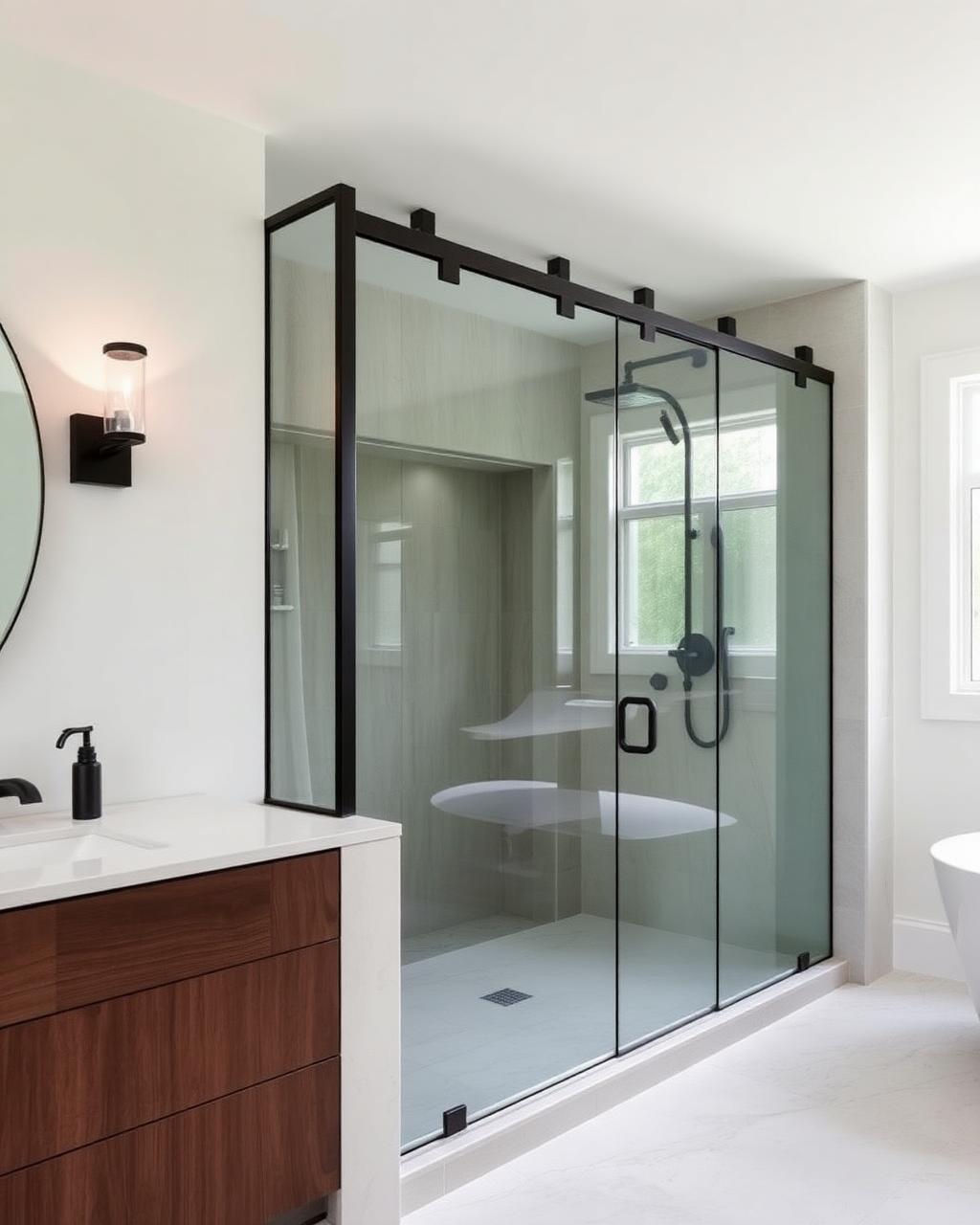 Douche de verre sur mesure